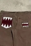 Kahverengi Domo-Kun Y2K Unisex Baggy Pantolon