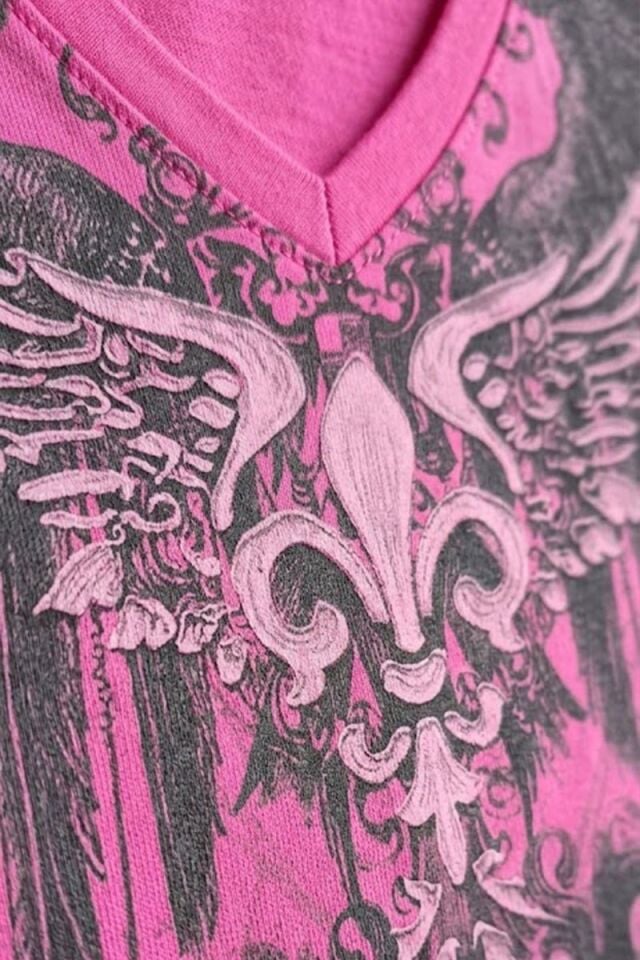 Pembe Gothic Wing Y2K Uzun Kollu Crop