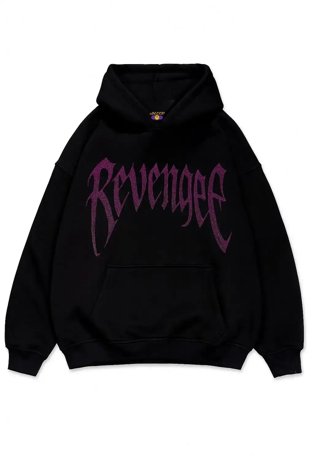 Revenge Pembe Taş Baskılı Oversize Unisex Kapüşonlu Sweatshirt