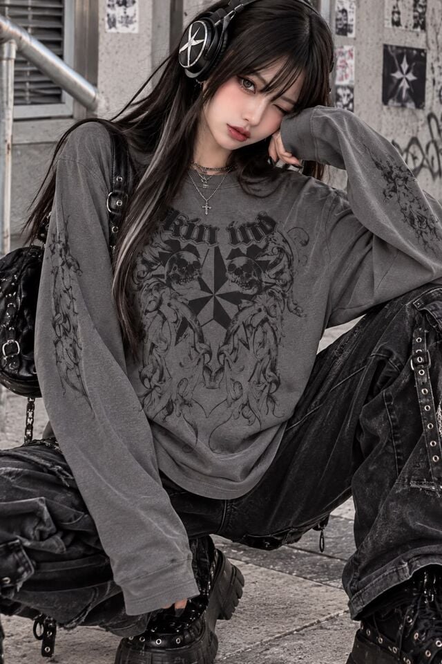 Füme Skin Ind Skull Gotik Unisex Sweatshirt