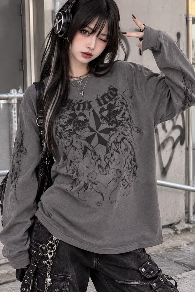 Füme Skin Ind Skull Gotik Unisex Sweatshirt