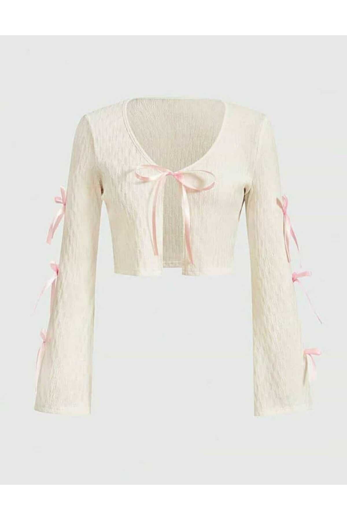 Coquette Kurdele Detaylı Lolita Hırka Bolero Ekru - M