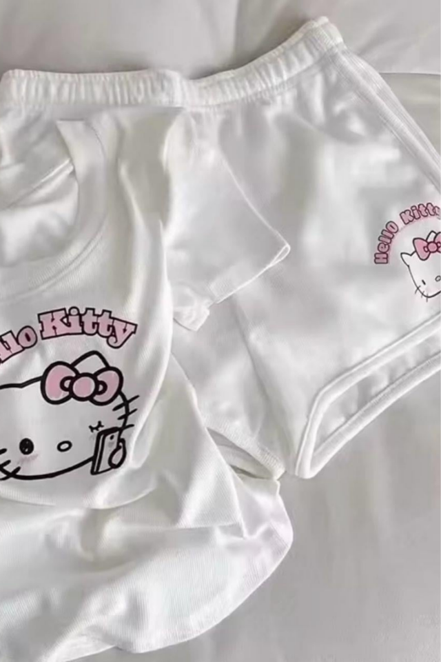 Hello Kitty Baskılı Homewear Pijama Takımı