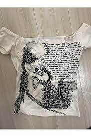 Skulls Letter Love Beyaz Bluz