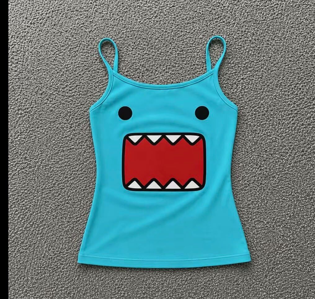 Domo Kunn Turkuaz Street Y2K Tam Boy Askılı Bluz