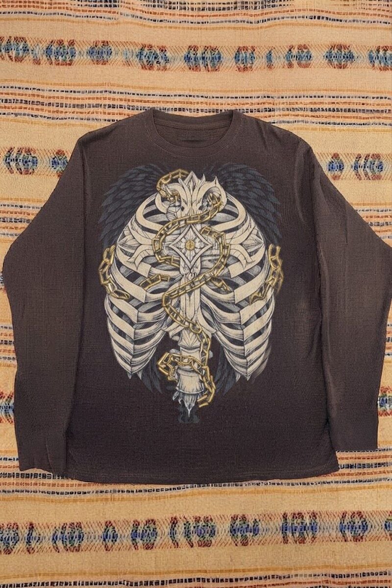 Kahverengi Anatomi Kaburga Gotik Unisex Sweatshirt