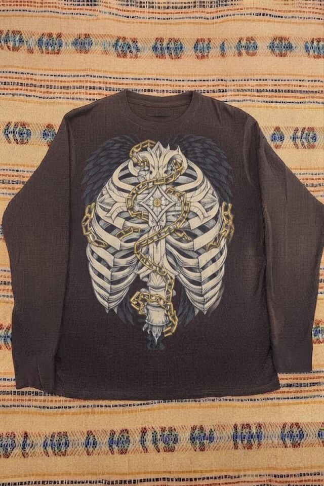 Kahverengi Anatomi Kaburga Gotik Unisex Sweatshirt