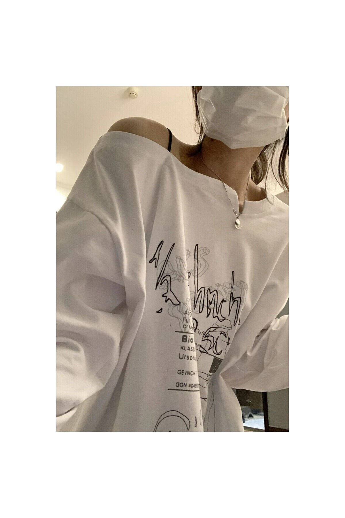 Yeni Beyaz Hahnch 350 Uzun Kollu İnce Sweatshirt