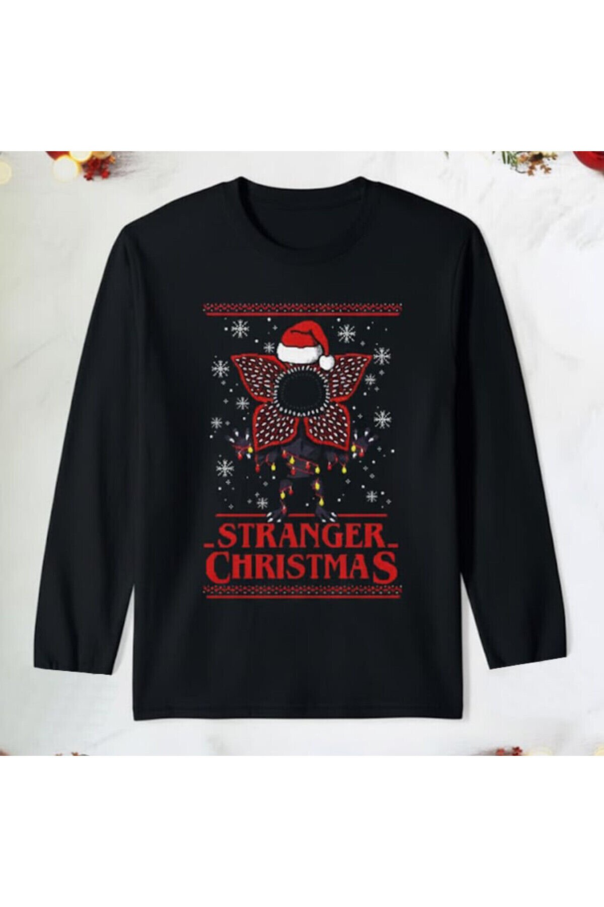 Stranger Things Stranger Christmas Noel İnce Kumaş Unisex Sweatshirt