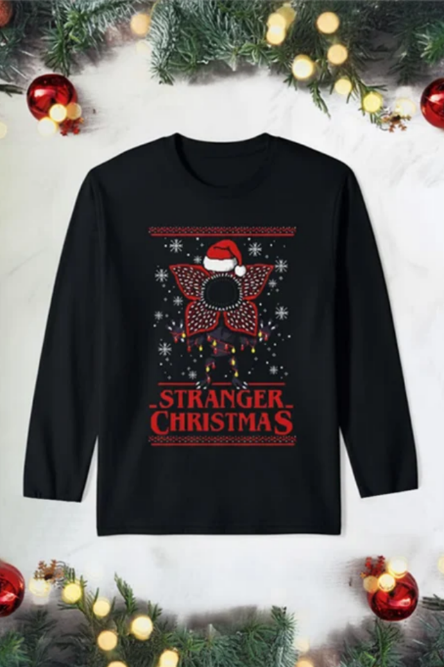 Stranger Things Stranger Christmas Noel İnce Kumaş Unisex Sweatshirt