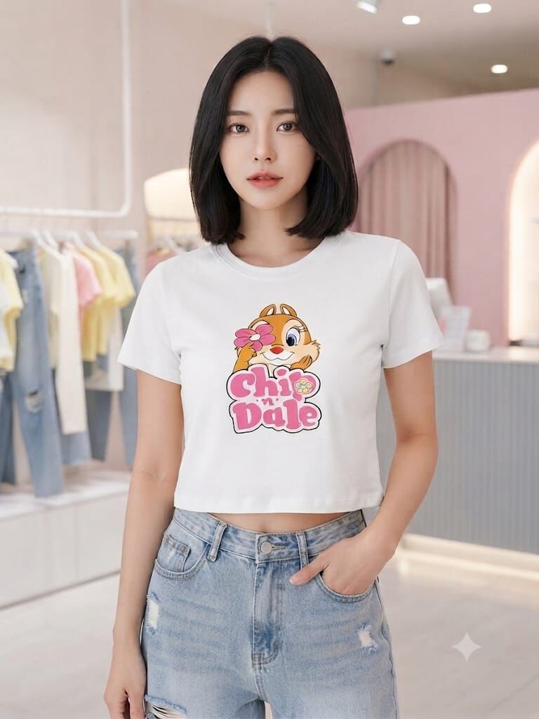 Chip Dale Desen Baskılı Crop