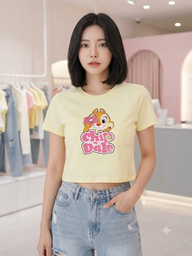 Chip Dale Desen Baskılı Crop