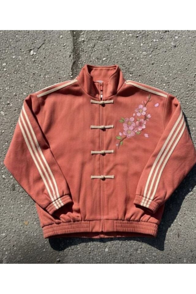 Somon Anime Spirited Away Haku ve Chihiro Baskılı Üç Şeritli Sakura Unisex Süet Ceket