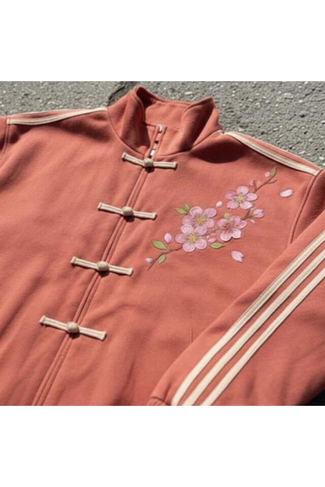 Somon Anime Spirited Away Haku ve Chihiro Baskılı Üç Şeritli Sakura Unisex Süet Ceket