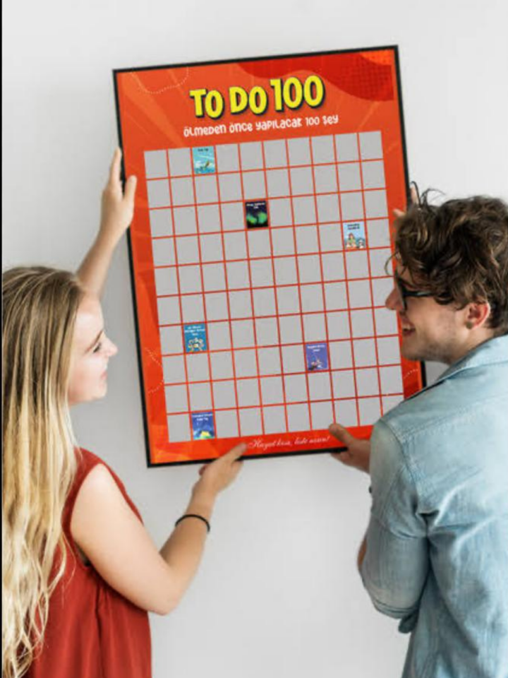 Konsept hediyeTo do 100 ölmeden önce yapılacak 100 şey kazı kazan hediye, oyun