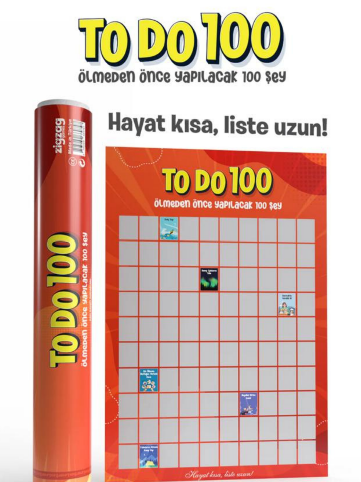 Konsept hediyeTo do 100 ölmeden önce yapılacak 100 şey kazı kazan hediye, oyun