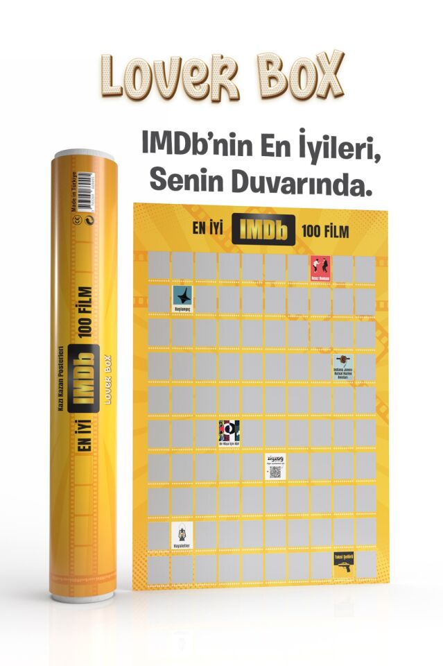 Lover box IMDb TOP 100 Kazıkazan Film Posteri, Kazınabilir Poster, En İyi 100 IMDb Filmi,