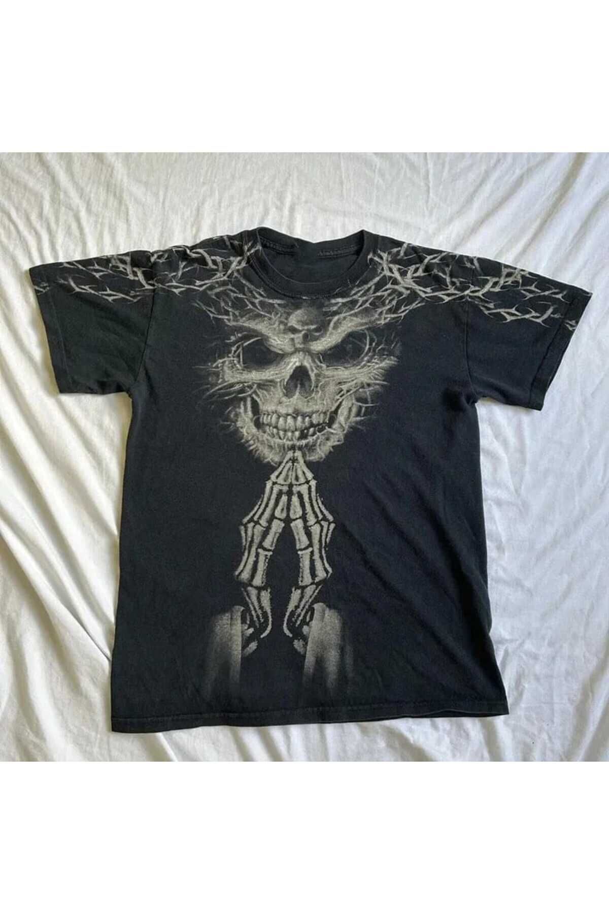 Gothic Tribal Angel Girl Affaction Cyber Grunge Unisex Tişört