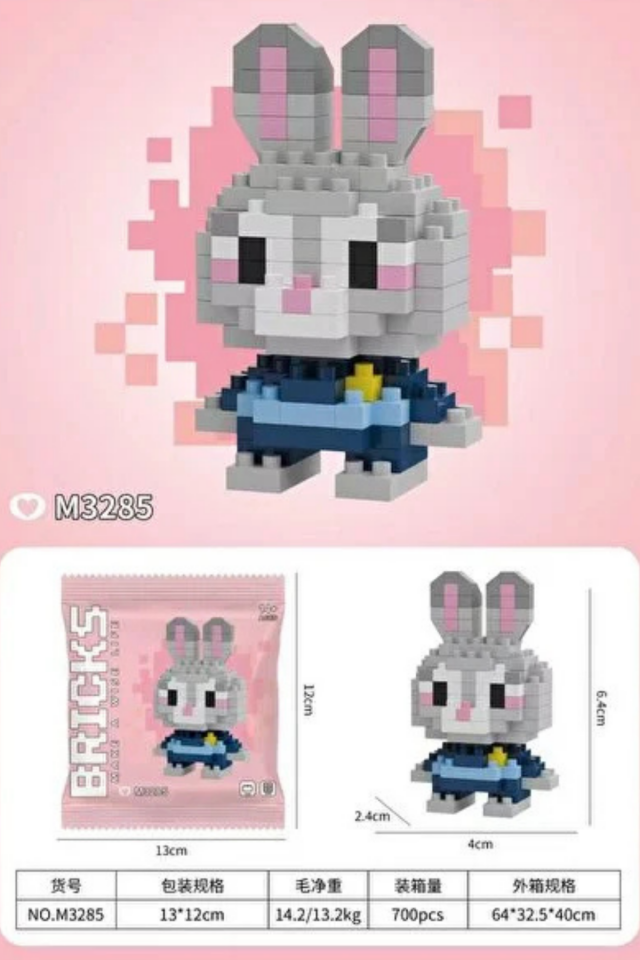 Building Blocks 3 Boyutlu Zootopia Judy Hopps Blok Figür Yapbozu