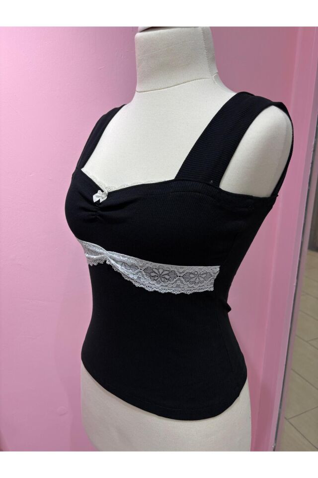 Kalın askılı Pinterest tam boy coquette bluz