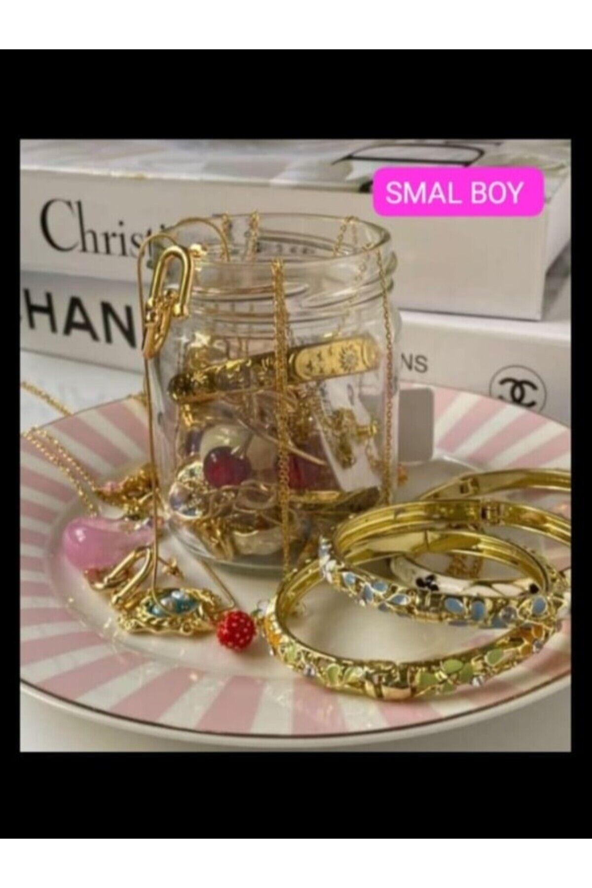 Gold Jewery jar Takı kavanozu Smal boy (5 parça) Çok Renkli - Tek Ebat