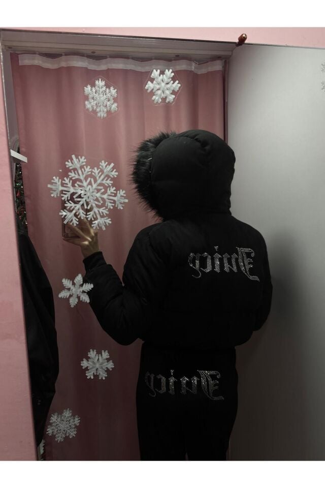 Juicyy Couture Taşlı Kürklü Viral Pinterest Mont