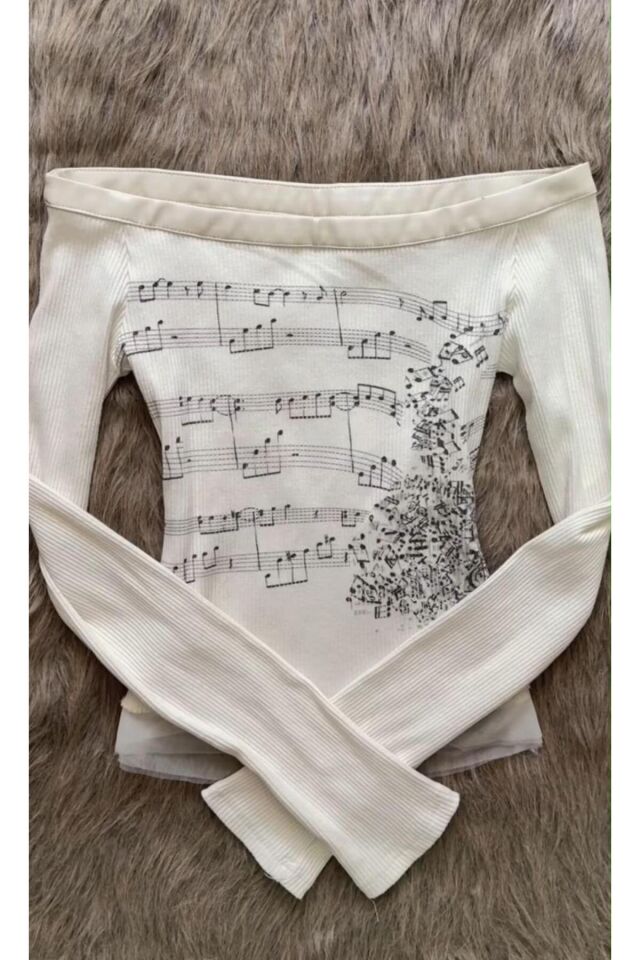 Notalı Melodili Coquette Lolita Tül Detaylı Pinterest Y2k Bluz