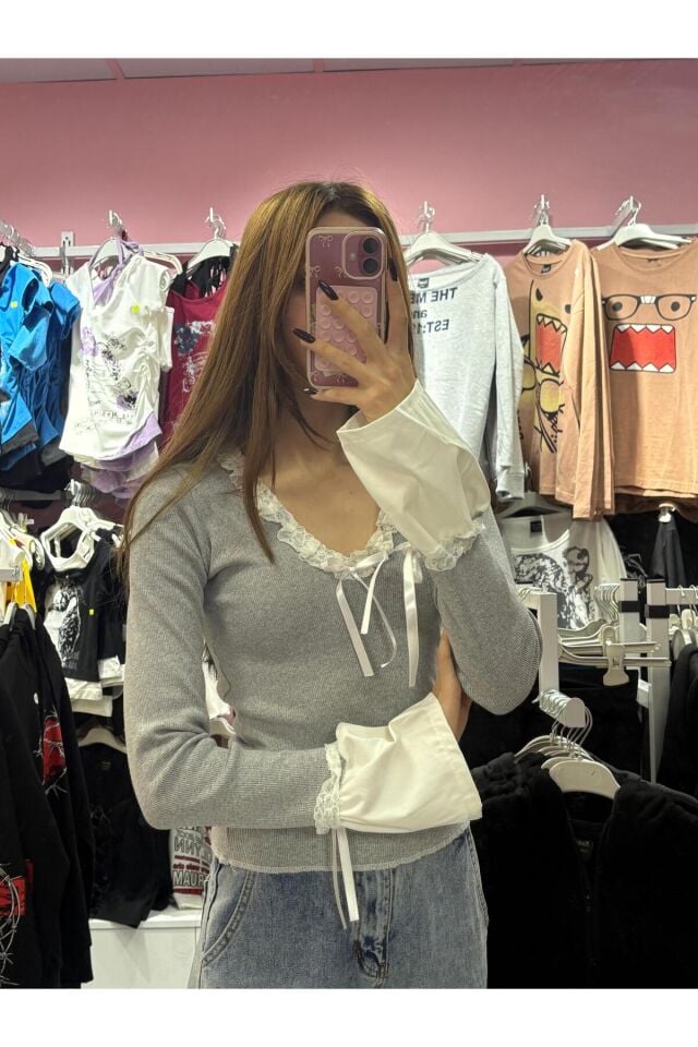 Coquette Lolita Pinterest Victorian Kol Gri Melanj V Yaka Tam Boy Vintage Bluz