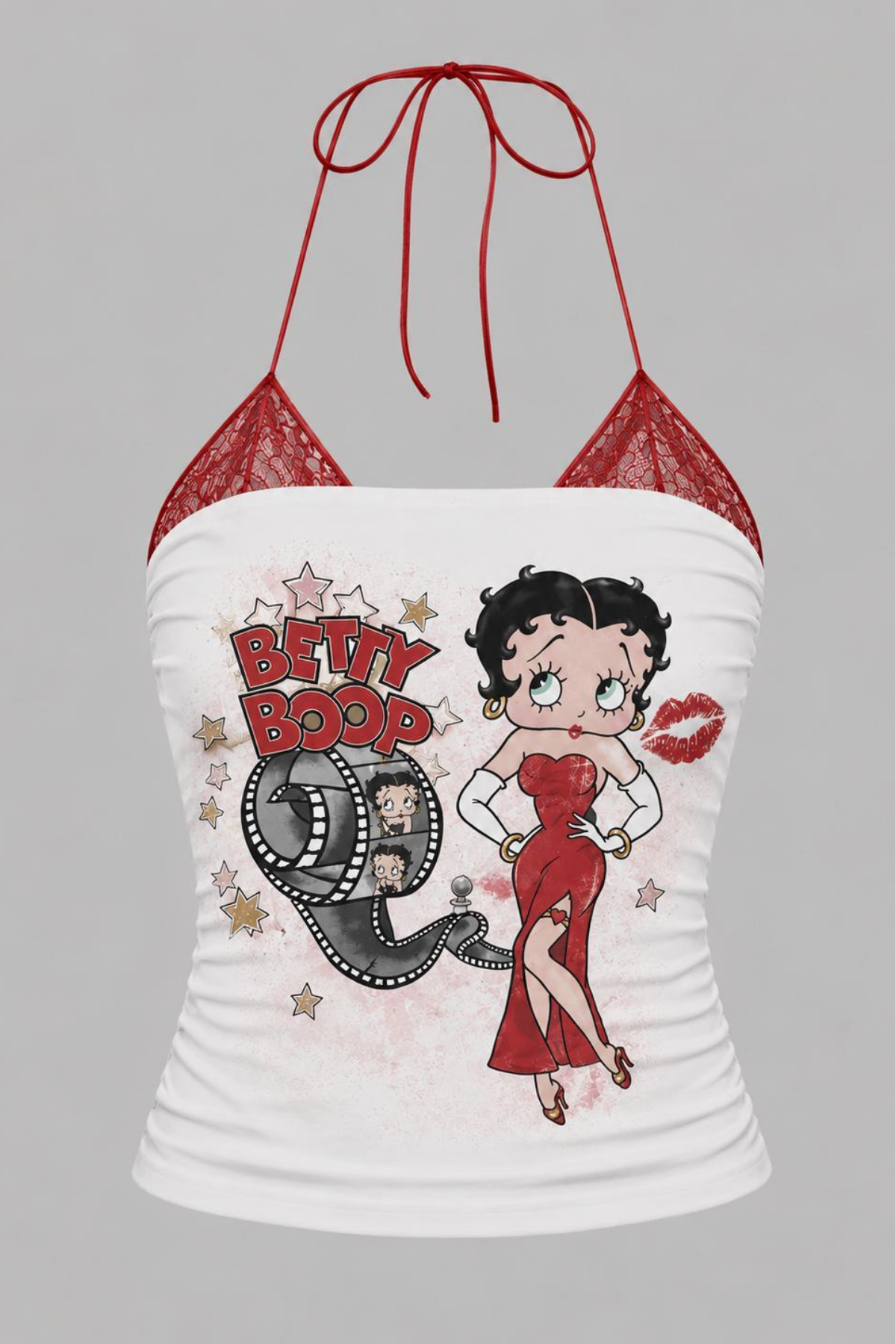 Betty Boop Lolita Pinterest Kırmızı Ek Askılı Bluz