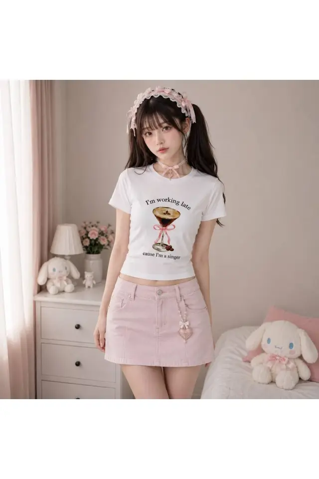 Beyaz I'm Working Late Cause I'm A Singer T-Shirt