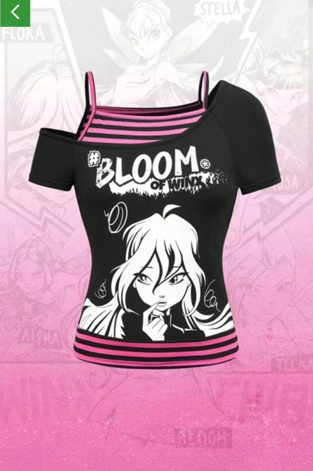 Winx Club Bloom Ek Askılı Y2K Kısa Kollu Tam boy bluz