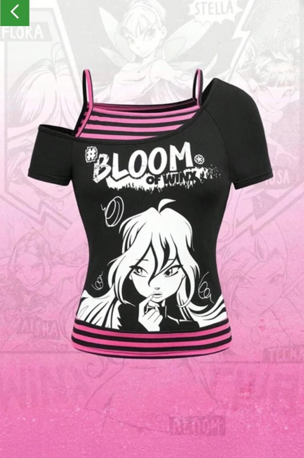 Winx Club Bloom Ek Askılı Y2K Kısa Kollu Tam boy bluz