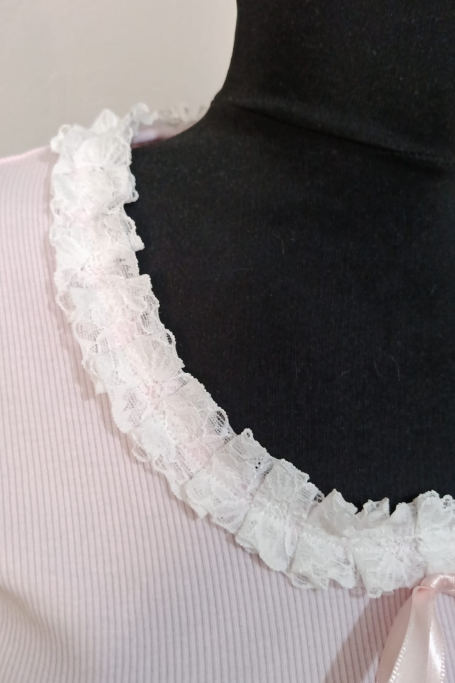 Coquette kurdeleli Fleur de Dentelle Kaşkorse Tam Boy Bluz