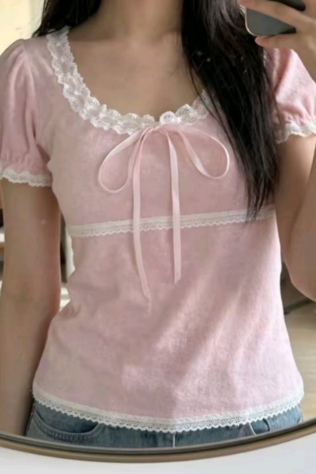 Cute Coquette Pinterest Dantel Büzgü Detaylı Princess Bluz