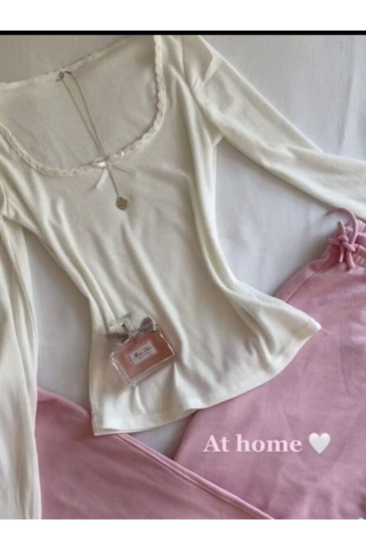 Coquette Lolita Pinterest Tam Boy Dantel Detaylı Bluz Beyaz - XL