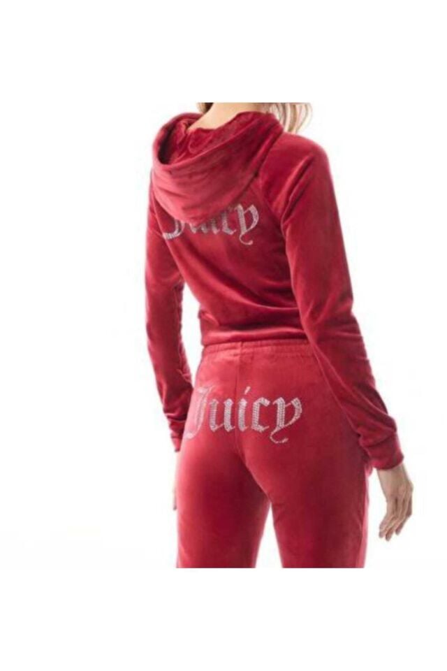 Juicy taşlı kadife eşofman takımı