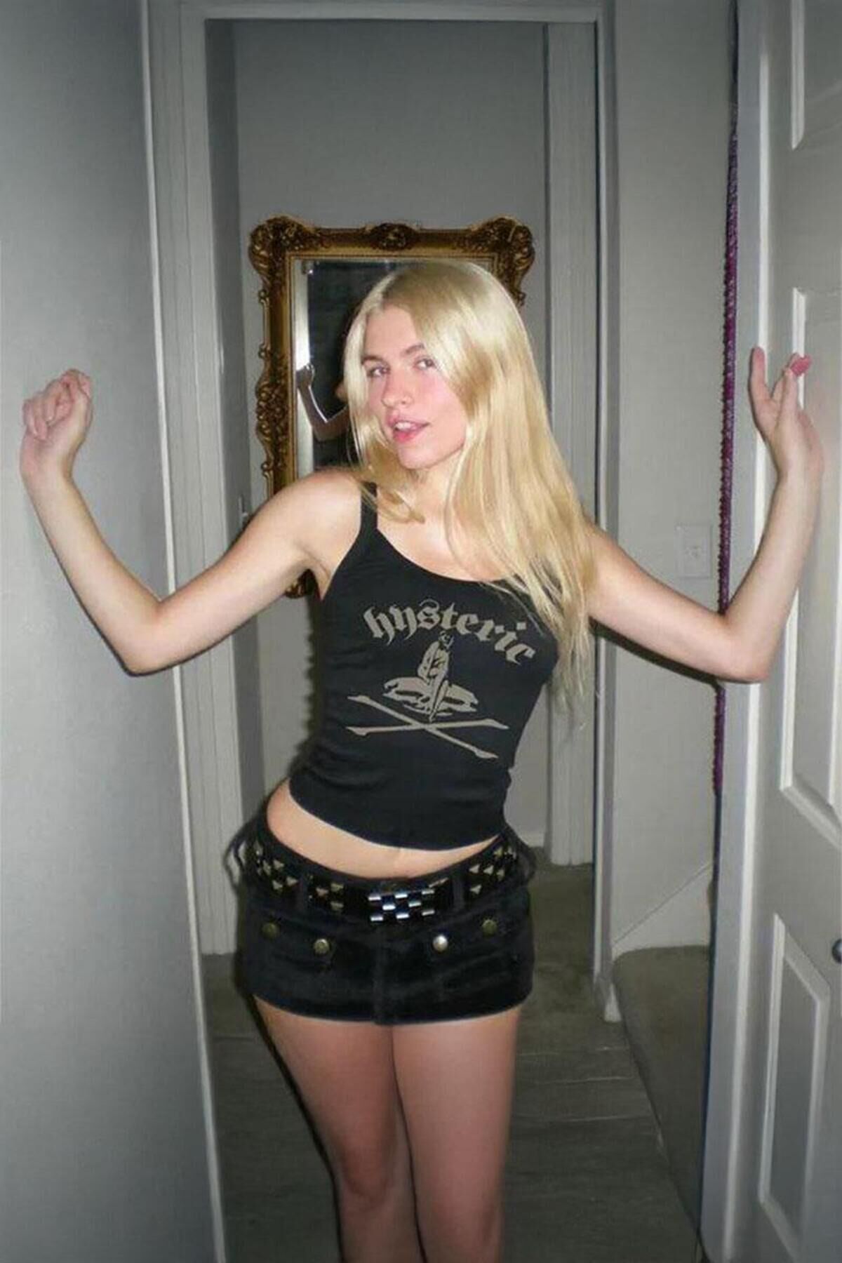 Siyah Hysteric Mental Y2K Askılı Crop Siyah - M