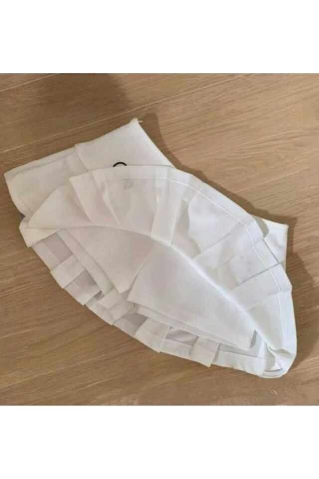 Pileli Fish And Cat Baskılı Mini Şort Etek