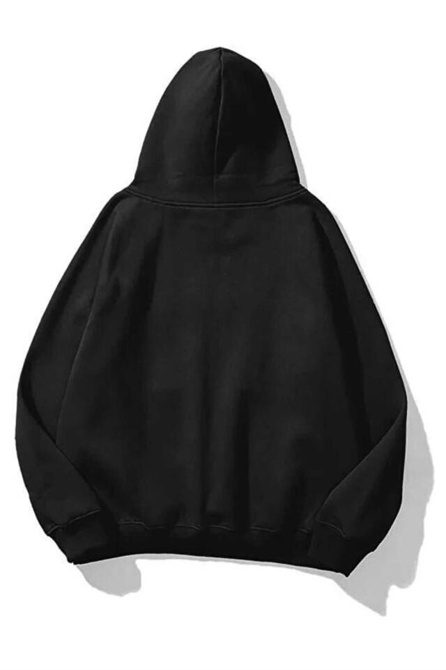 Remember Taş Baskılı Unisex Oversize Kapüşonlu Sweatshirt Beyaz - M
