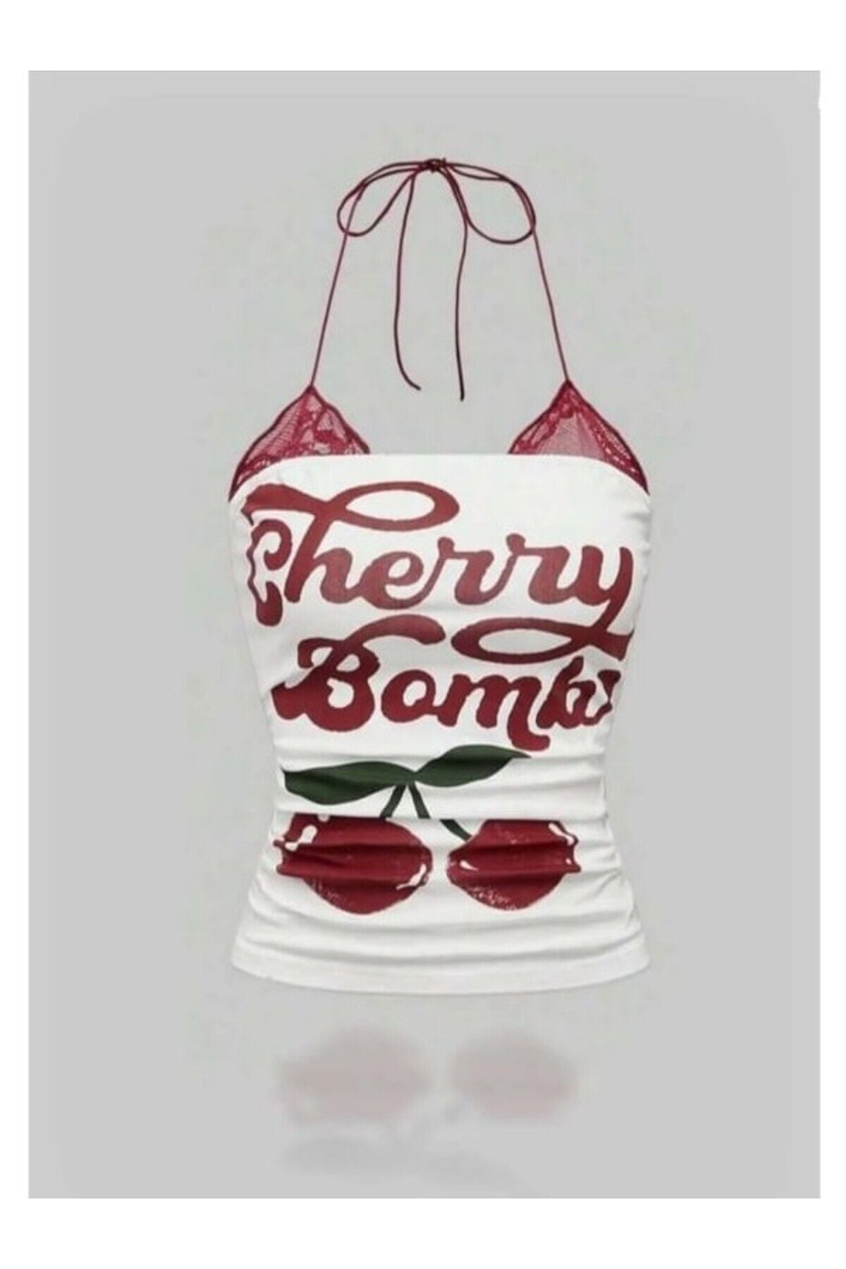Beyaz Cherry Bomb Dantel Detaylı Ek Askılı Pinterest Bluz