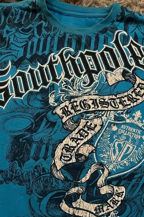 Mavi Southpole Gotik Y2K Unisex T-Shirt