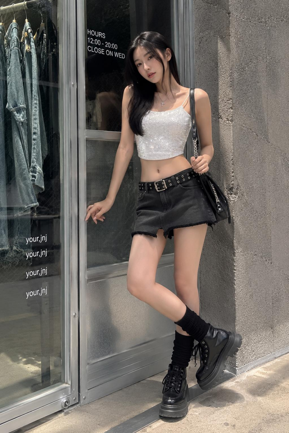 Diamond Taşlı Askılı Beyaz Crop
