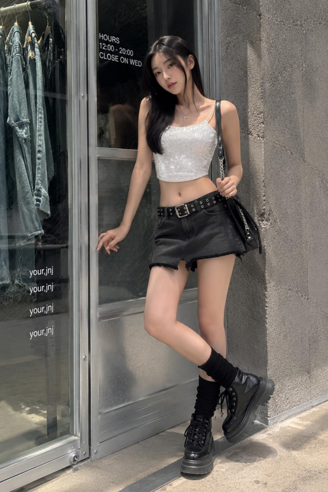 Diamond Taşlı Askılı Beyaz Crop