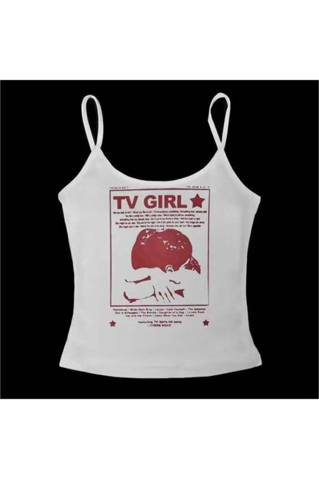 Tv Girl Lovers Rock Askılı Crop Beyaz - L