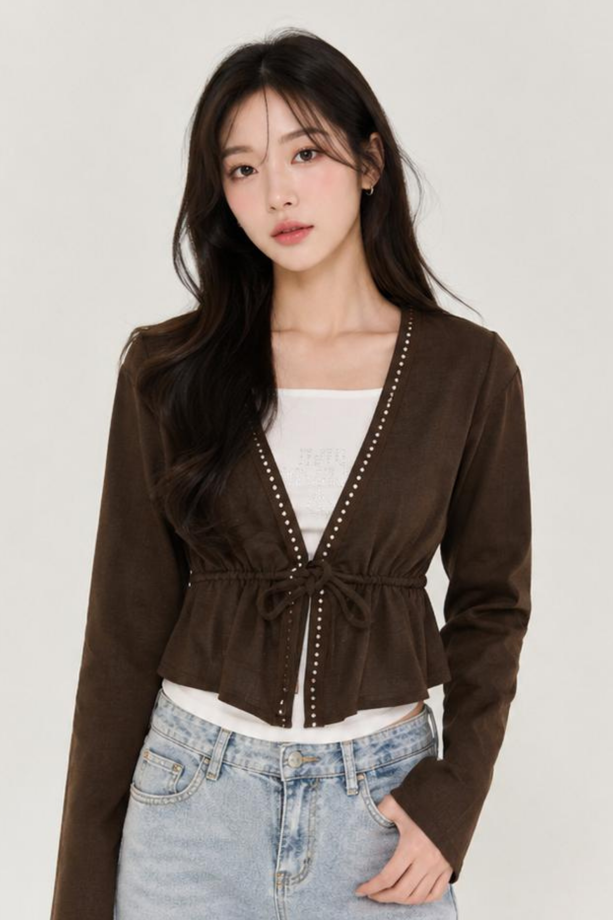 Soft Brown Coquette Bolero