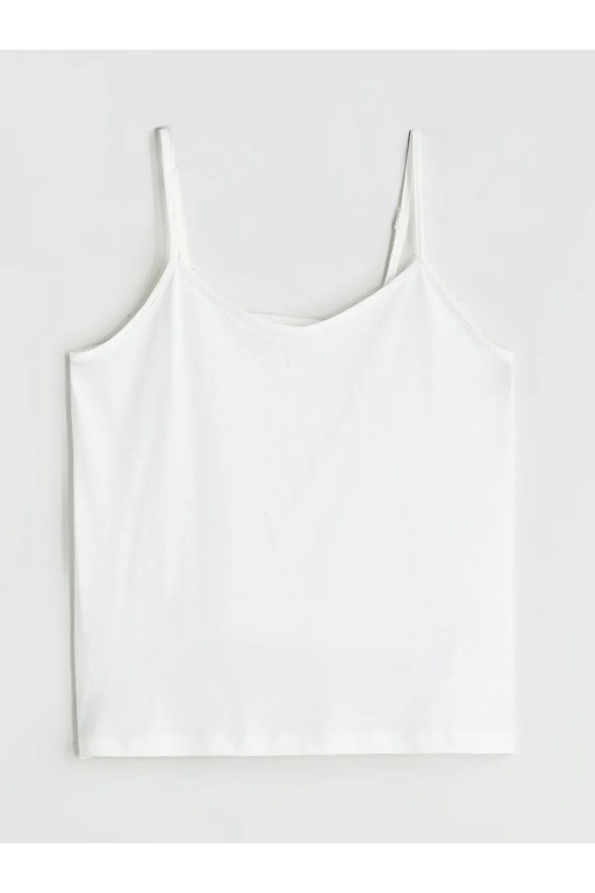 Basic Askılı Kadın Crop Top Beyaz - S