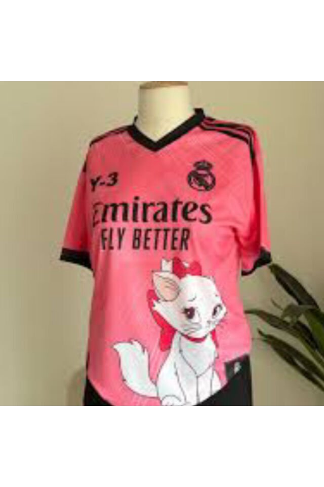 Barbie's Cat Pembe Marie Madrid Jersey Forma Unisex T-Shirt Pembe - M