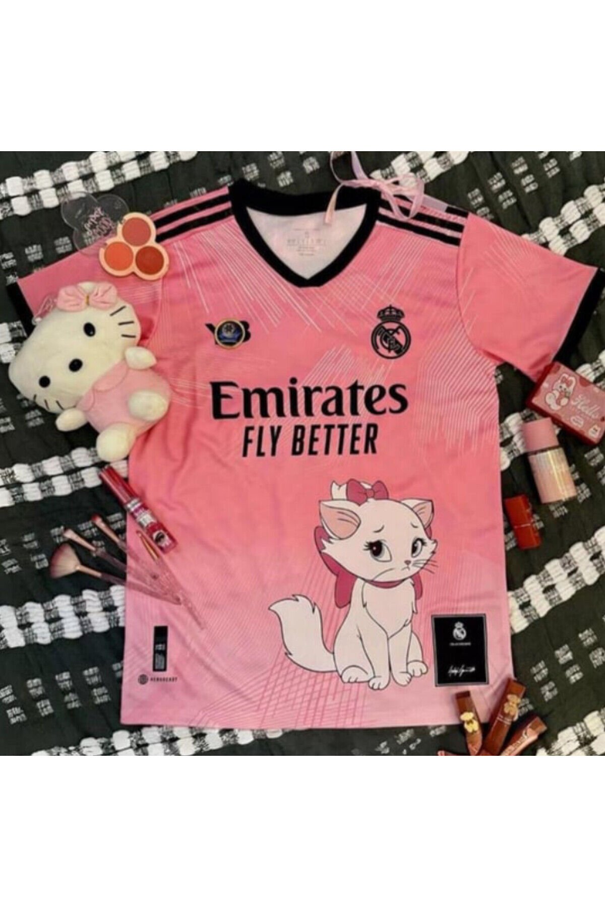 Barbie's Cat Pembe Marie Madrid Jersey Forma Unisex T-Shirt Pembe - S