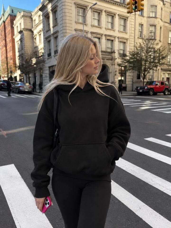 Sabduedd siyah silver kanatlı Oversize viral 2iplik sweatshirt